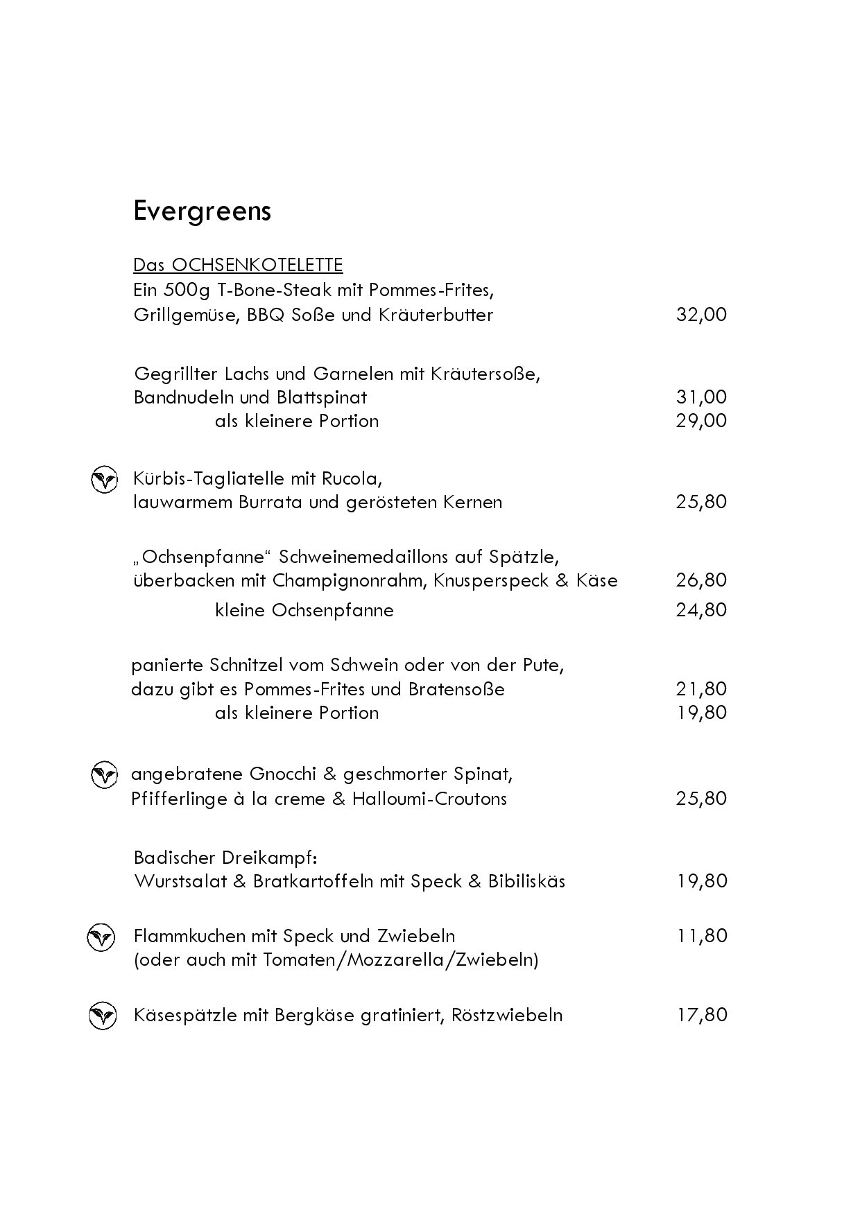 Speisekarte Hotel-Restaurant zum Ochsen in Schallstadt, Seite 15