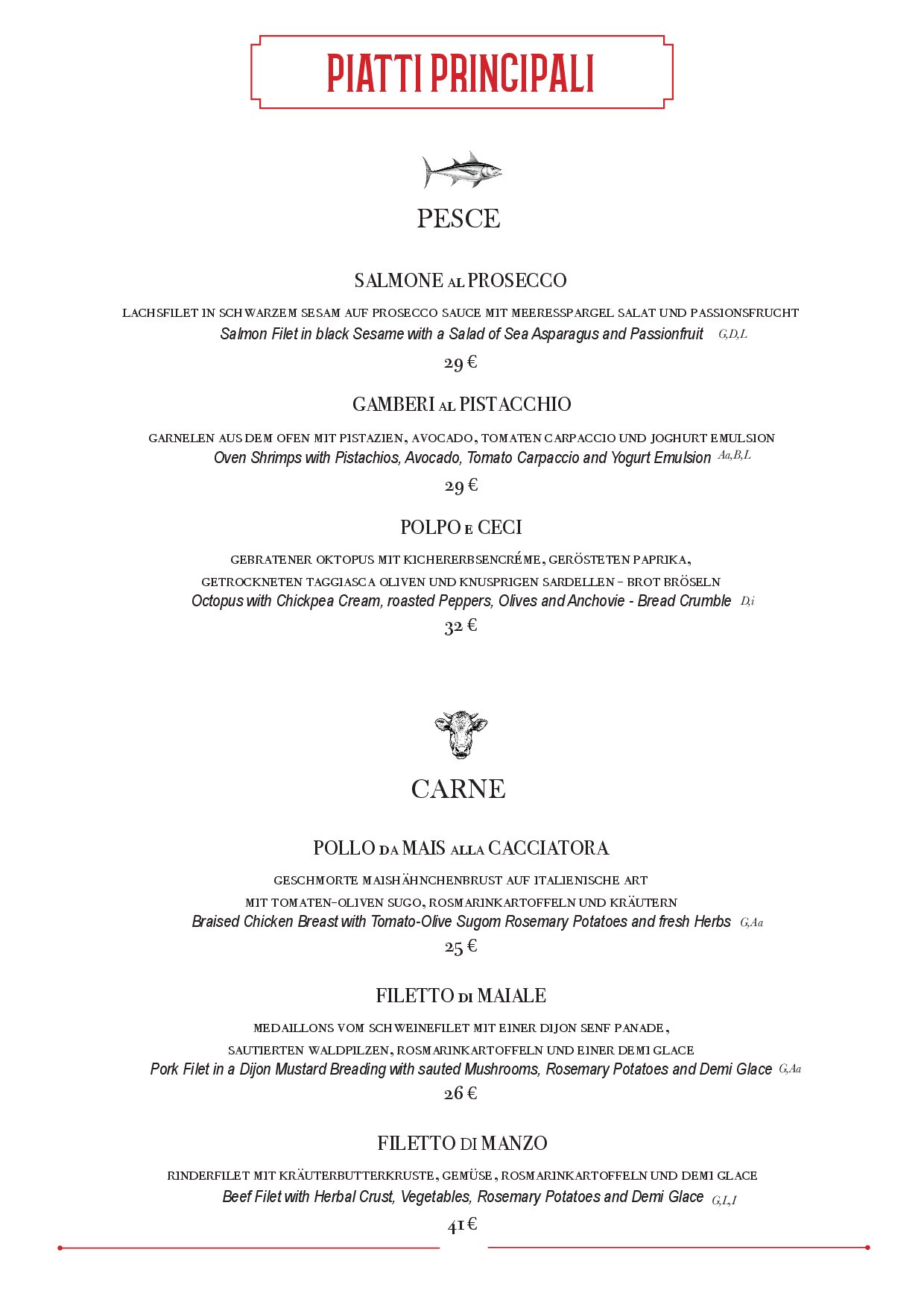 Speisekarte Ristorante LODOVICO in Potsdam, Seite 4
