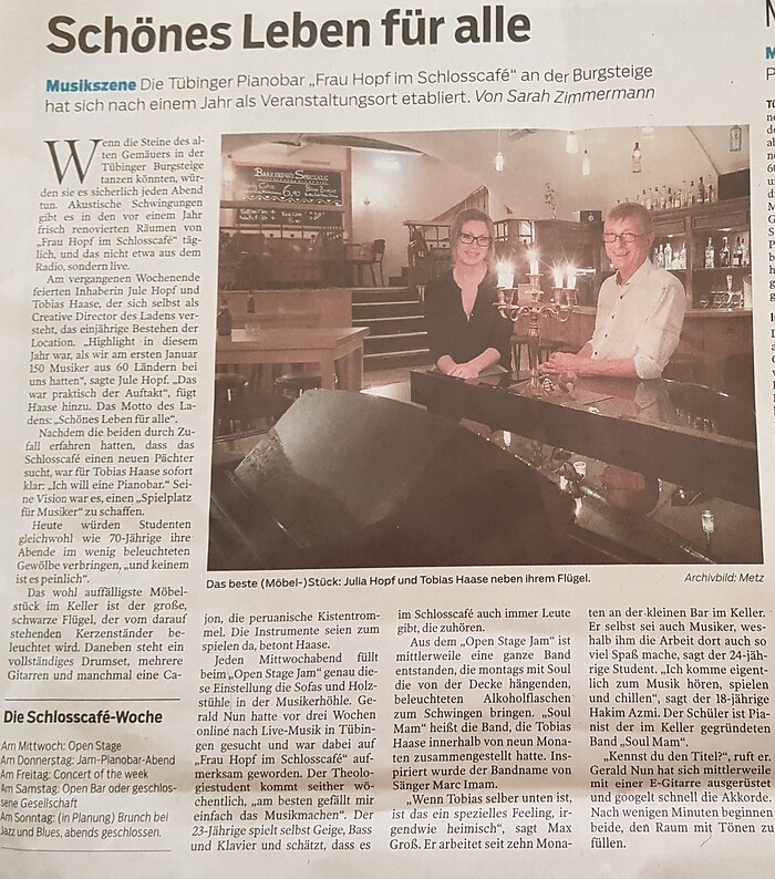 Frau Hopf im Schloßcafé in Tübingen, Foto 75