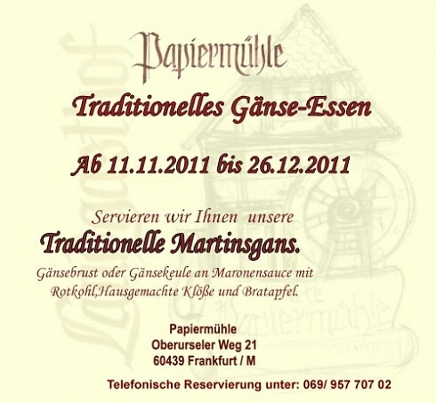 Restaurant Papiermühle  La petite provence in Frankfurt am Main