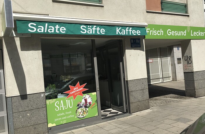Speisekarte Restaurant SAJU Salad & Juice in München