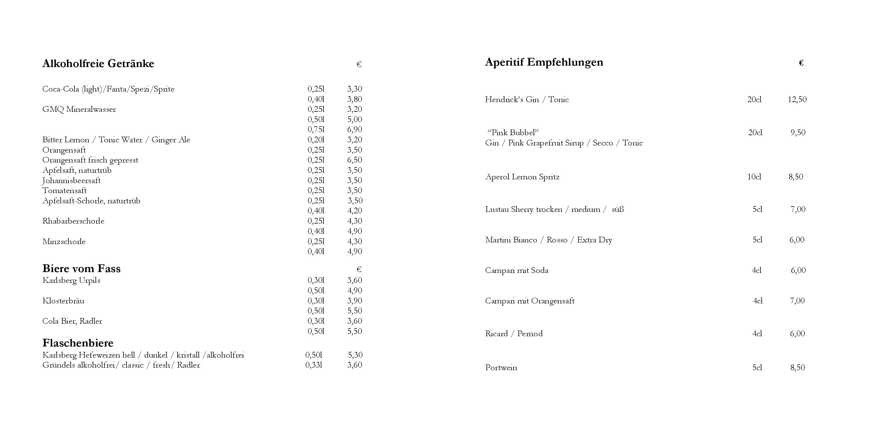 Speisekarte - Restaurant Kloster Hornbach in Hornbach - DeutschlandGourmet