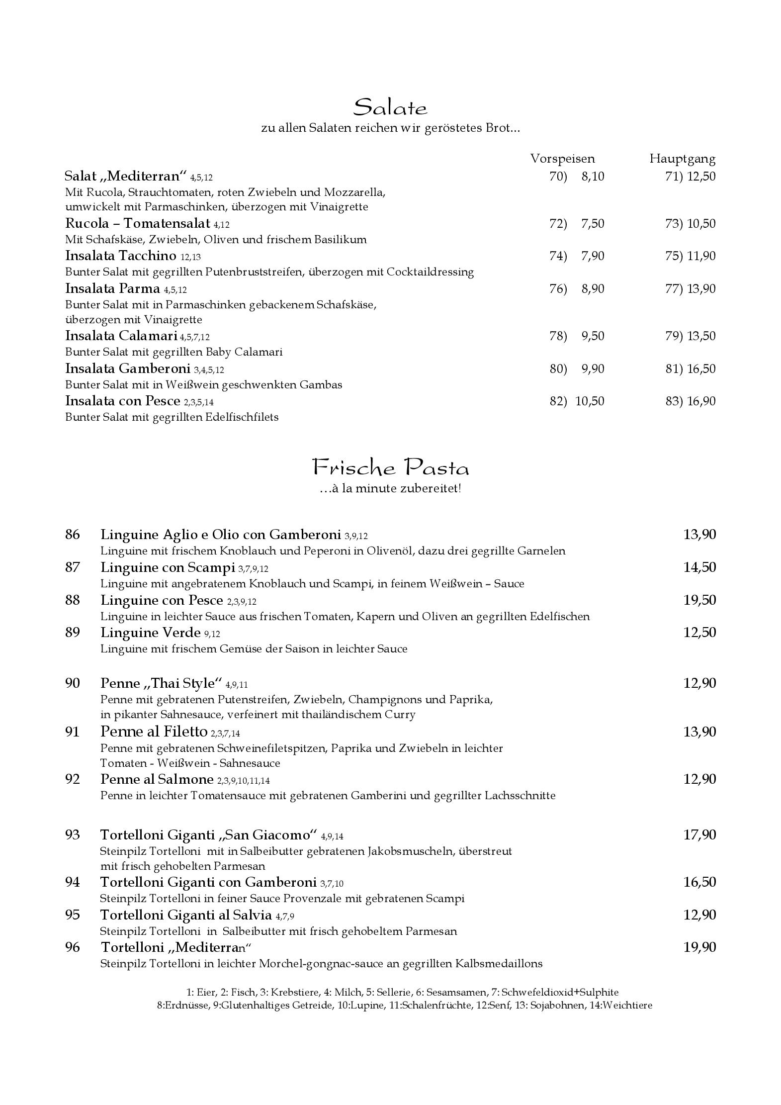 Speisekarte - Restaurant Mediterran in Müllheim an der Ruhr in Mülheim Altstadt - DeutschlandGourmet